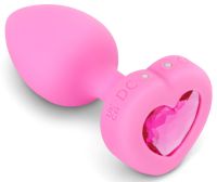 B-Vibe Vibrating Heart Plug S/M Pink