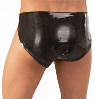 Latexové kalhoty s vnějším a vnitřím dildem