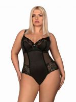 Svůdné body Obsessive Amallie teddy XXL - Černá - XXL