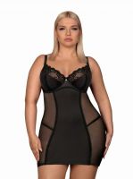 Výjimečná košilka Obsessive Amallie chemise XXL - Černá - XXL