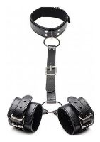 Strict Collar with Cuffs Restraint Set Black