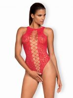 Žhavé body Obsessive B120 teddy red - Červená S - M/L